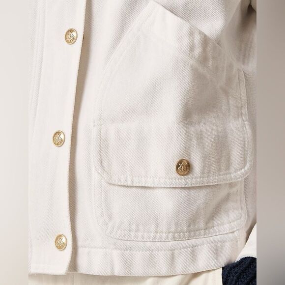 NWT J CREW Short Barn Jacket™ in cotton twill in White - Picture 6 of 8